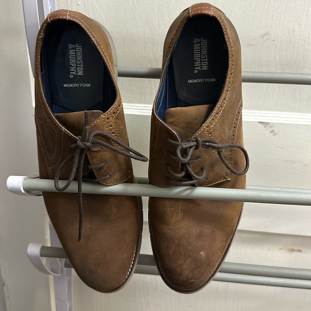 Johnston & Murphy Memory Foam. Plain Toe. Tan. Li… - image 1
